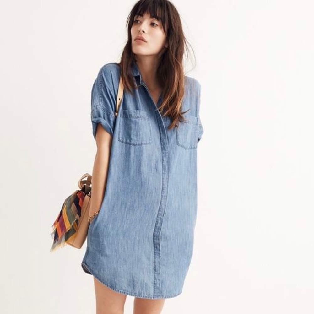 MADEWELL: Denim courier Shirtdress
